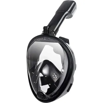 Celoobličejová potápěcí maska velikost S/M 17 x 13 cm vnitřní rozměry 23 x 19 cm vnější rozměry s párem špuntů do uší černá