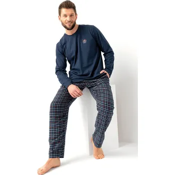 Pánské pyžamo Tmavě modré pánské pyžamo Key, tmavě modrá L i170_MNS 481 L