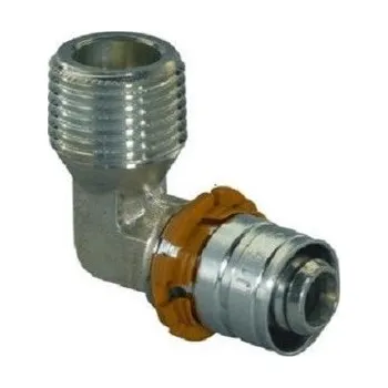 Vodovodní potrubí Uponor MLC S-PRESS koleno 90° 20x3/4" vnější závit, lisovací, voda, mosaz