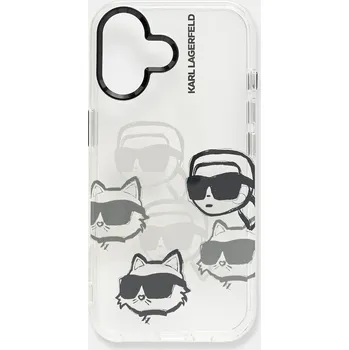 Pouzdro na mobilní telefon Obal na telefon Karl Lagerfeld iPhone 16 průhledná barva, KLHCP16SHMCHKCT TSP, vel. ONE SIZE