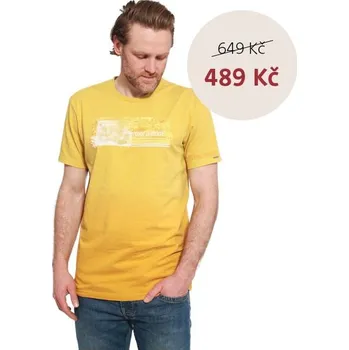 Pánské tričko Tričko krátký rukáv BARBAR žlutý melír XXXL