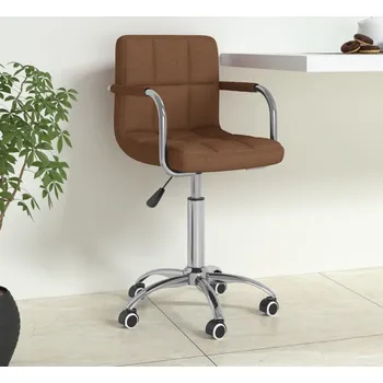 vidaXL Otočná kancelářská židle textil [334674] Barva: Hnědá