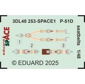 Plastikový model 1/48 P-51D seatbelts SPACE (EDU)