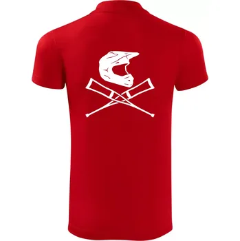 Pánská košile Cross helma / berle - Polokošile Victory sportovní (dresovina) - S ( Červená )