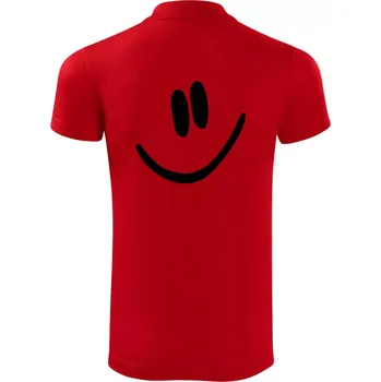 Pánská košile Emoji bez obrysu - usměv - Polokošile Victory sportovní (dresovina) - S ( Červená )