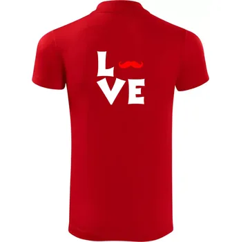 Pánská košile Love mustache - Polokošile Victory sportovní (dresovina) - 3XL ( Červená )