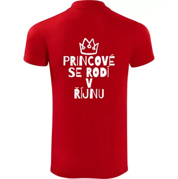 Pánská košile Princové se rodí v říjnu - Polokošile Victory sportovní (dresovina) - S ( Červená )