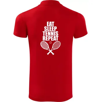 Pánská košile Eat sleep tennis - Polokošile Victory sportovní (dresovina) - XL ( Červená )