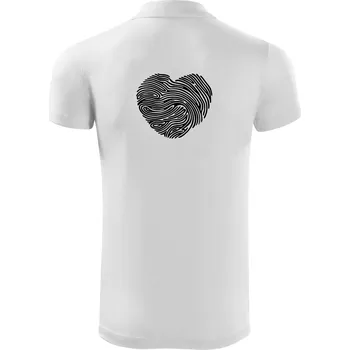 Pánská košile Otisk prstu srdce - Polokošile Victory sportovní (dresovina) - M ( Bílá )