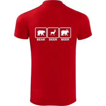 Pánská košile Bear - Deer - Beer - Polokošile Victory sportovní (dresovina) - 2XL ( Červená )