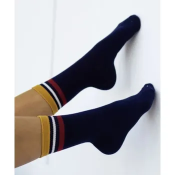 Dámské ponožky Pruhované bavlněné dámské ponožky Milena, tmavě modrá 37-41 i170_M1313001F12