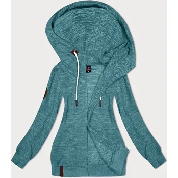 Dámská mikina Dámská fleecová mikina s kapucí tyrkysová melanž, odstíny zelené XXL (44) i392_23582-48