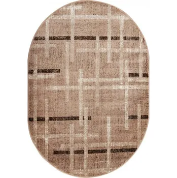 Vopi Kusový koberec Rave ovál 24009 133 hnědý (Varianta: 160 x 230 cm ovál)
