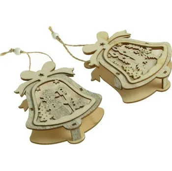 Vánoce IMP dekorace LED domek dřevo 12x11x3cm