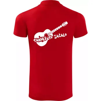 Pánská košile Kytara, takhle to všechno začalo - Polokošile Victory sportovní (dresovina) - XL ( Červená )