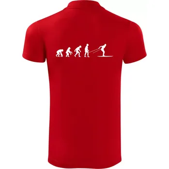 Pánská košile Evoluce běhu - běžky - Polokošile Victory sportovní (dresovina) - 3XL ( Červená )