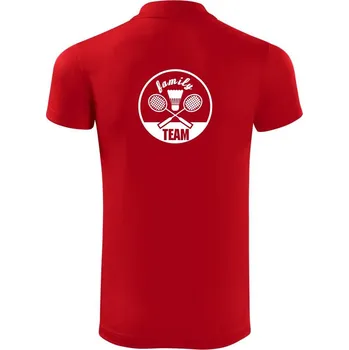 Pánská košile Badminton Family Team - Polokošile Victory sportovní (dresovina) - XL ( Červená )