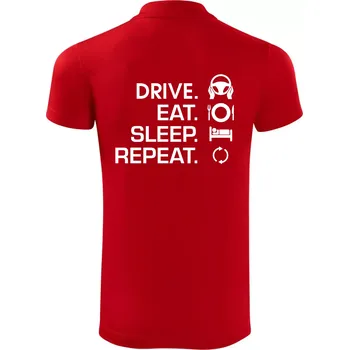 Pánská košile Drive eat sleep repeat - Polokošile Victory sportovní (dresovina) - 2XL ( Červená )