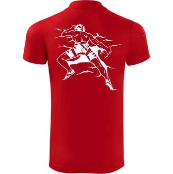 Pánská košile Climbing man - Polokošile Victory sportovní (dresovina) - 2XL ( Červená )