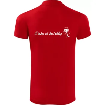 Pánská košile S tebou mě baví sklep - Polokošile Victory sportovní (dresovina) - S ( Červená )