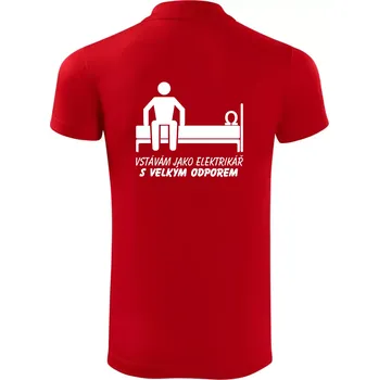 Pánská košile Vstávám jako elektrikář s velkým odporem - Polokošile Victory sportovní (dresovina) - L ( Červená )