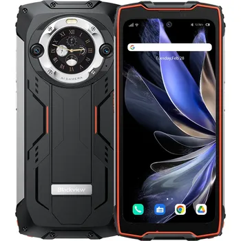 Mobilní telefon Rugged Smartphone Blackview BV9300 Pro 4G G99 12GB 256GB 15080-33W A13-D4, Watch Display, Black w Orange [No Charger]