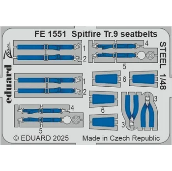 Plastikový model 1/48 Spitfire Tr.9 seatbelts STEEL (AIRF)