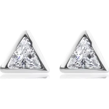 Náušnice Stříbrné 925 náušnice - čirý zirkon ve tvaru trojúhelníku, puzzle