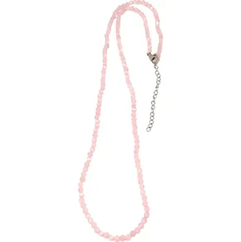 Náhrdelník Růženínový náhrdelník z fazetovaných kuliček 3 mm s ocelí