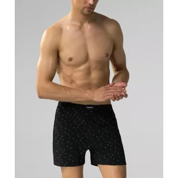 Boxerky Boxerky pro muže Atlantic – vzorovaná bavlna- černo-černá, černo-černá L i384_22634248