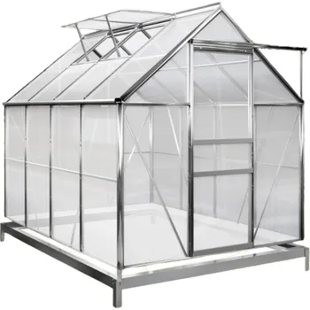 Skleník Gardebruk Zahradní skleník z polykarbonátu se základnou M4, 250x190x195cm, transparentní