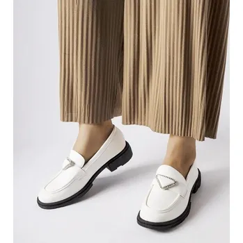 Dámské mokasíny Dámské bílé mokasíny Solea se zirkony, 36 i240_207691_2:36