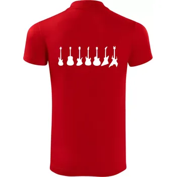 Pánská košile Kytary v řadě - Polokošile Victory sportovní (dresovina) - XL ( Červená )