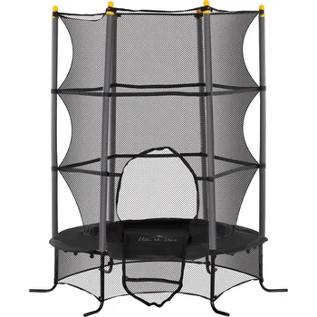 Trampolína HOMCOM Dětská trampolína HOMCOM, Ø163 cm, s ochrannou sítí, pro vnitřní i venkovní použití, nosnost do 50 kg, ocel, plast, černá