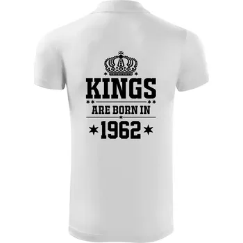 Pánská košile Kings are born in 1962 - Polokošile Victory sportovní (dresovina) - 3XL ( Bílá )