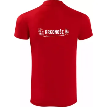 Pánská košile Krkonoše nápis - Polokošile Victory sportovní (dresovina) - L ( Červená )