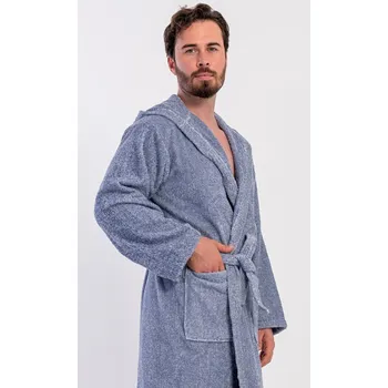 Pánský župan Luis pánský župan s kapucí – bavlněné froté, modrá L i232_10194_55455957:modrá L