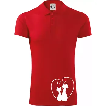 Pánská košile Kočky - Zamilovaný pár - Polokošile Victory sportovní (dresovina) - 2XL ( Červená )