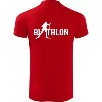 Pánská košile Biathlon nápis - Polokošile Victory sportovní (dresovina) - XL ( Červená )