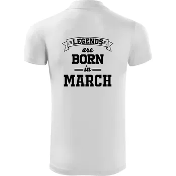 Pánská košile Legends are born in March - Polokošile Victory sportovní (dresovina) - L ( Bílá )