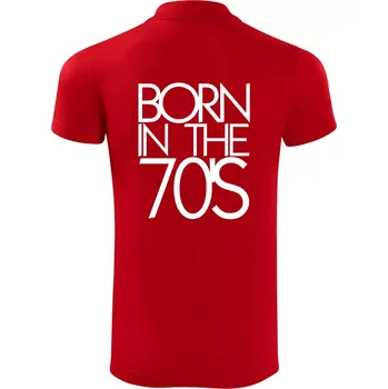 Pánská košile Born In The 70's - Polokošile Victory sportovní (dresovina) - S ( Červená )