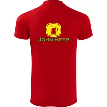 Pánská košile John Beer - Pivo - Polokošile Victory sportovní (dresovina) - 2XL ( Červená )