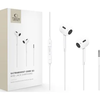Sluchátka Sluchátka Tech-Protect Ultraboost mini Jack Core G2 White