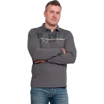 Pánská košile Polokošile dlouhý rukáv BIREL šedá XXL
