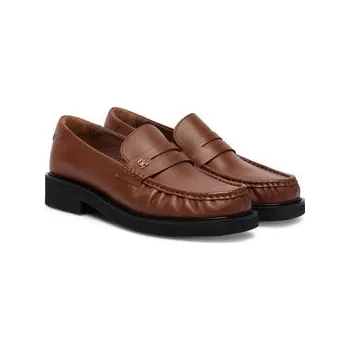 Dámské mokasíny Mokasíny Tommy Hilfiger Th Square Toe Leather Loafer FW0FW08977 Hnědá 38