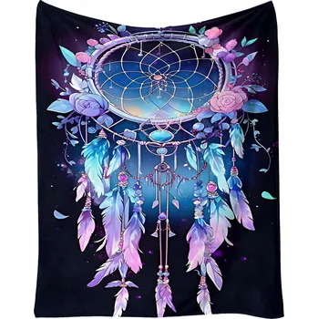 deka Excellent Mikroplyšová hřejivá deka 150x200 cm - Lapač snů fialový