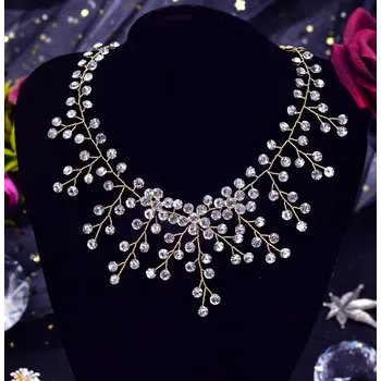 Náhrdelník B-TOP Dámský krystalový náhrdelník Bride - pozlacený