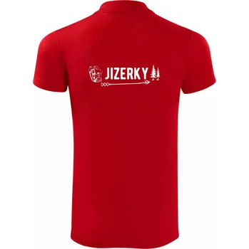 Pánská košile Jizerky nápis - Polokošile Victory sportovní (dresovina) - M ( Červená )