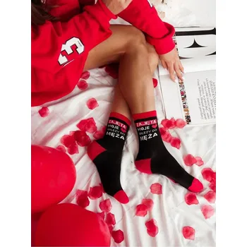 Dámské ponožky Milena dámské ponožky Příležitostné s valentýnským motivem, černá 37-41 i384_94812486