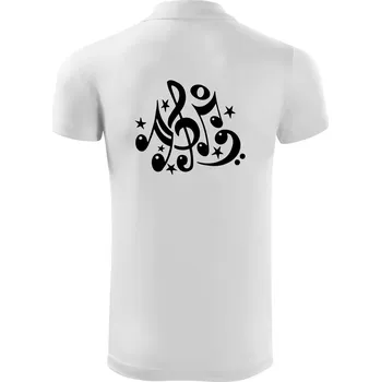 Pánská košile Noty a hvězdy - Polokošile Victory sportovní (dresovina) - M ( Bílá )